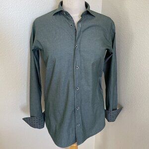 VP Italian Brand Mens S/Womens M Green Button Down Shirt